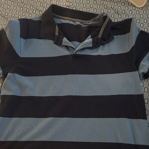GAP Blue and Black Striped Polo Shirt